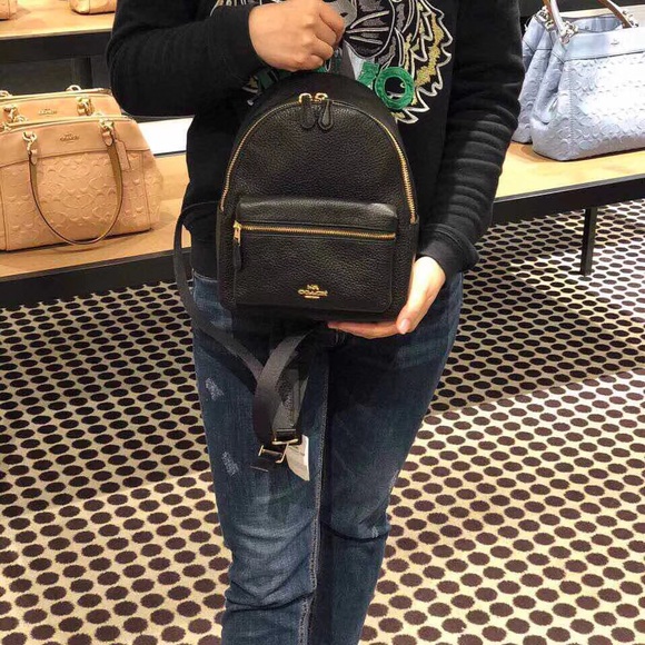 COACH MINI CHARLIE BACKPACK IN PEBBLE LEATHER - Picture 6 of 8